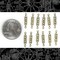 Antiqued Brass Small Bar Two Ring Connectors - Set of Twelve - AB-2C57